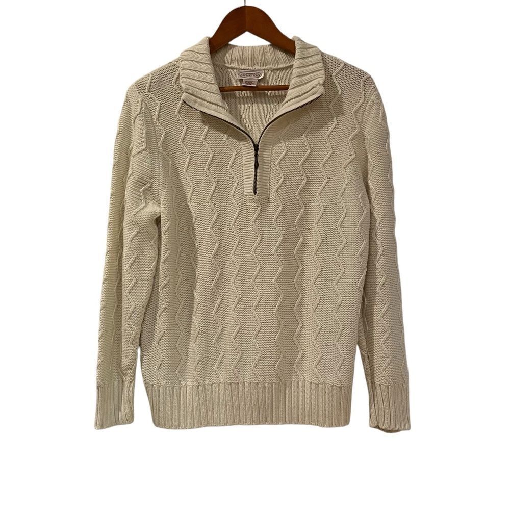 Northern reflection cream‎ 1/4 zip sweater. Size large
